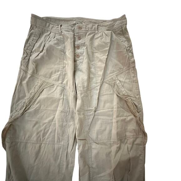 Prairie Underground Women's White 100% Cotton Cargo Pants Size Large - Picture 4 of 9
